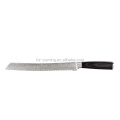 Yuming Factory Professional knife high carbon steel 10 inch bread knife with Pakka Wood handle kitchen knife